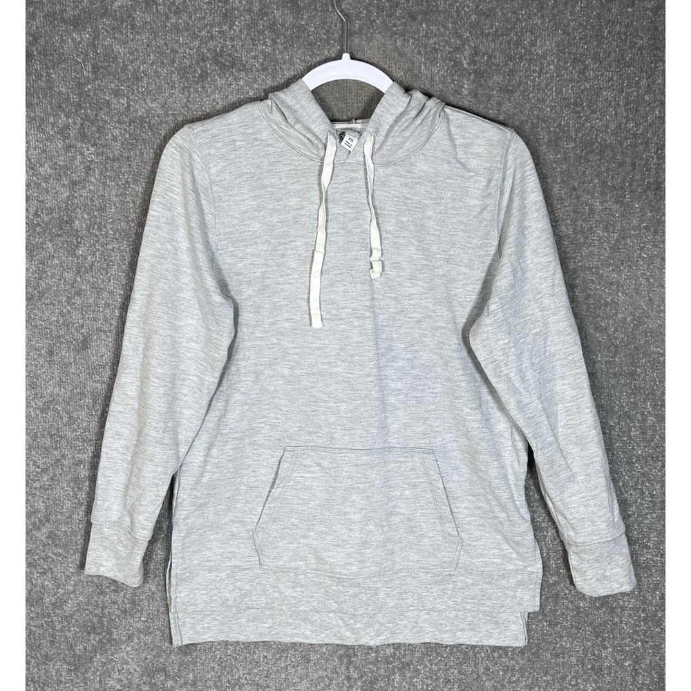 J Crew Hoodie Womens Size XS Gray Long Sleeve Pullover Tunic Kangaroo Pocket